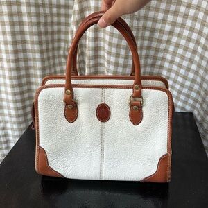 Liz Claiborne Vintage White and Brown Handbag